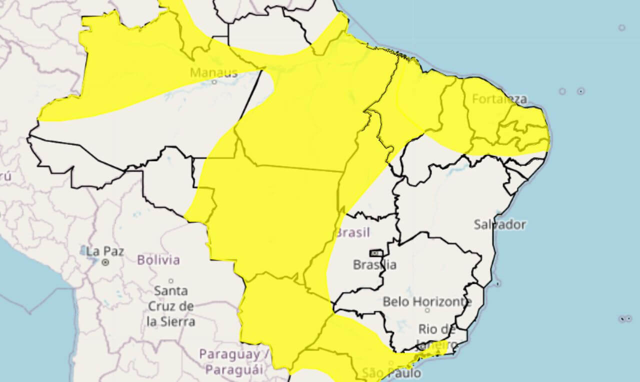 Alerta Amarelo Para Chuva Intensa Temporais E Ventania Em Grande Parte Do Brasil Clima Ao Vivo